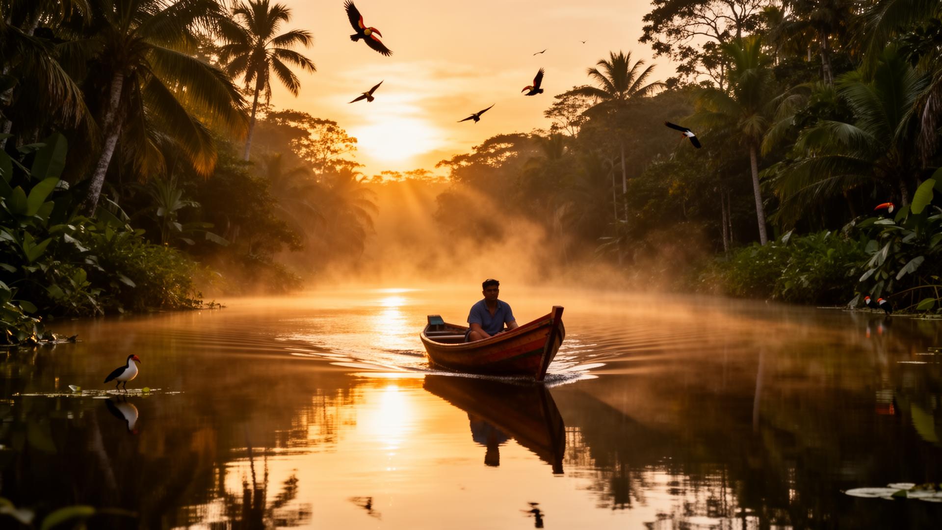 Canales de Tortuguero al amanecer